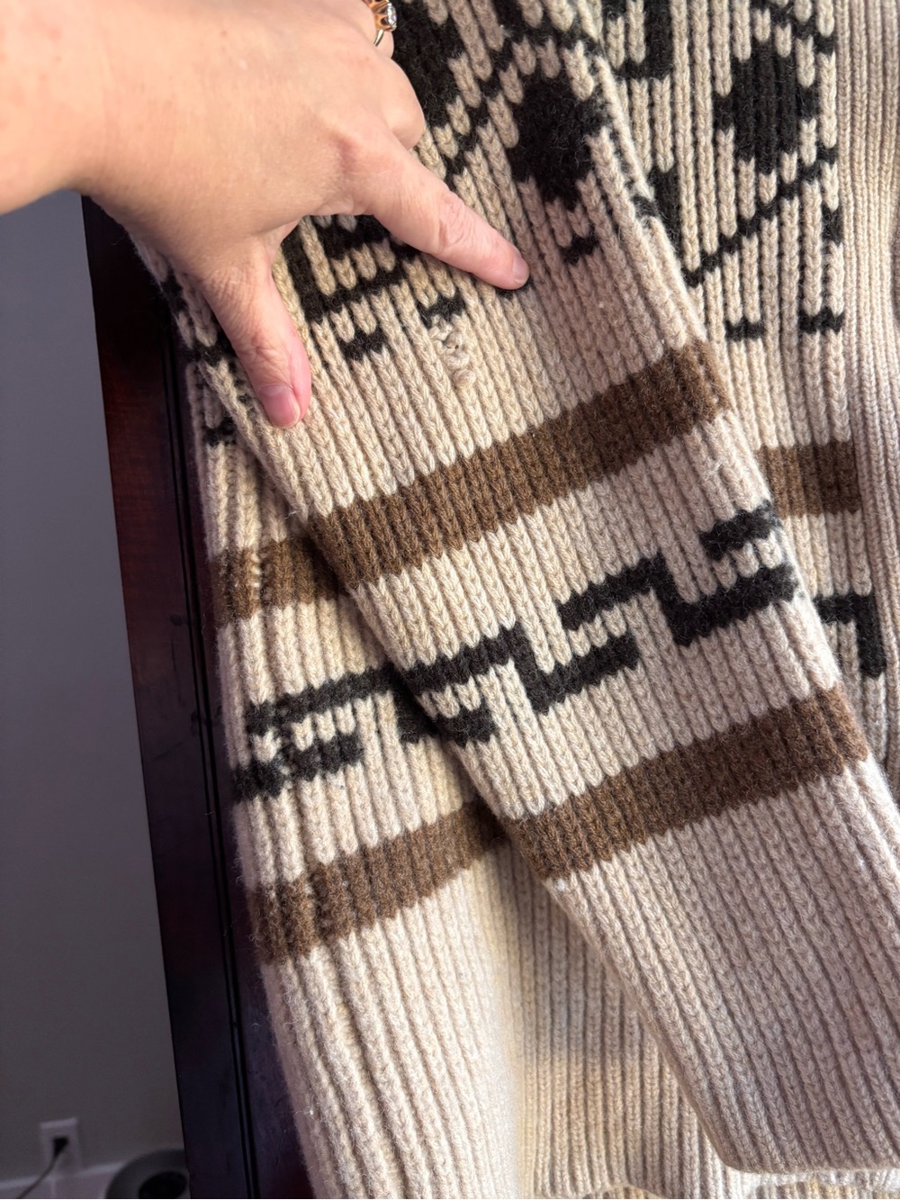 Pendleton Westerly cowl yneck Zip-Up Knit wool Sweater. Big Lebowski sweater. - Picture 14 of 14